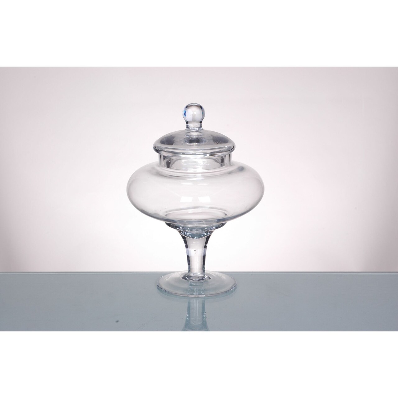 CC Home Furnishings Hand Blown Glass Jar with Finial Lid - 9.5” - Clear
